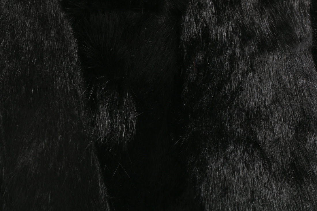 Dyed Black Rabbit Fur Coat