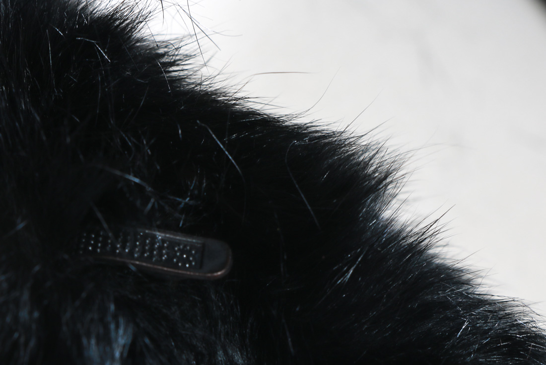 Dyed Black Rabbit Fur Coat