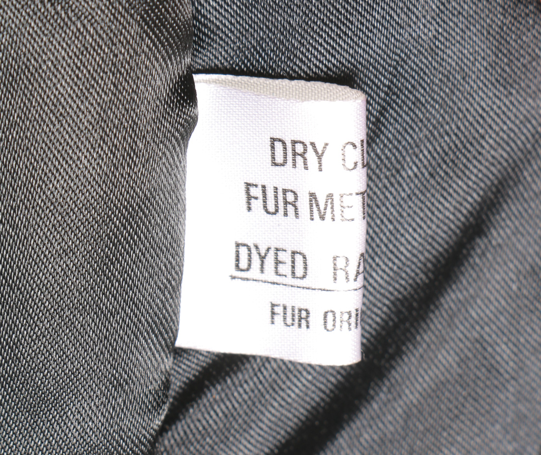 Dyed Black Rabbit Fur Coat