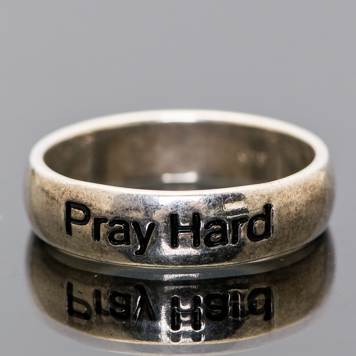 Sterling Silver "Pray Hard" Band