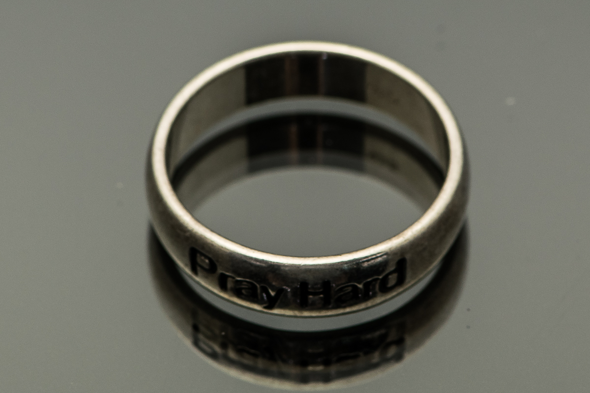 Sterling Silver "Pray Hard" Band
