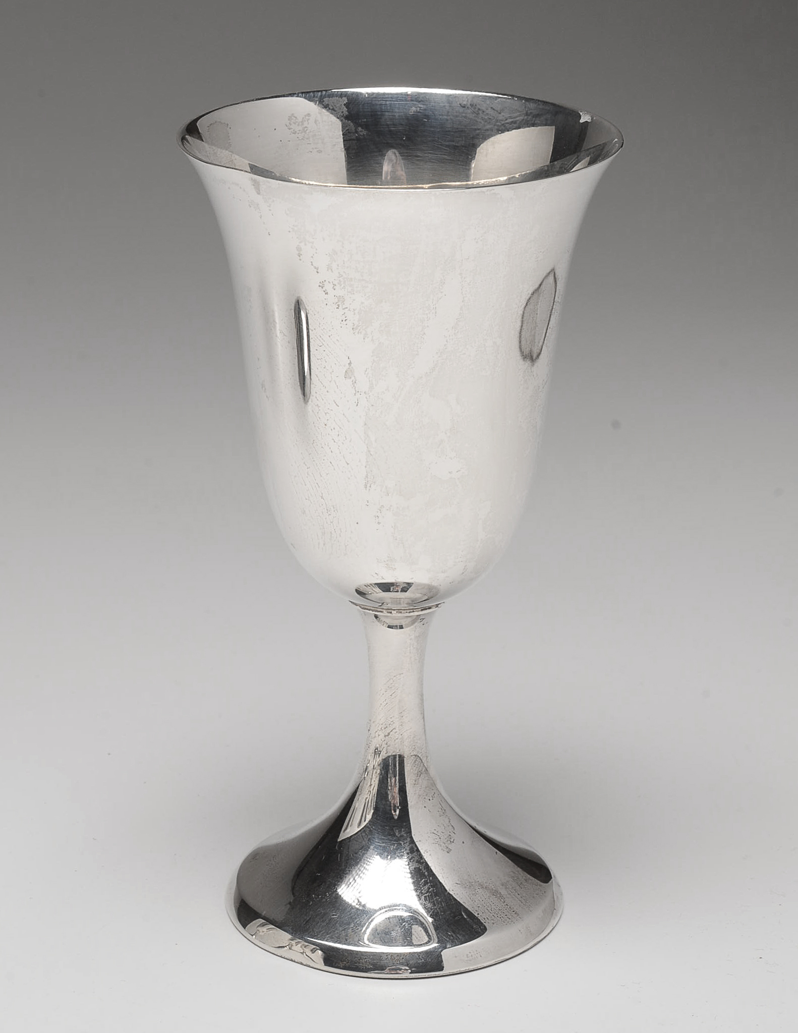 Set of Six Cartier Sterling Silver Water Goblets