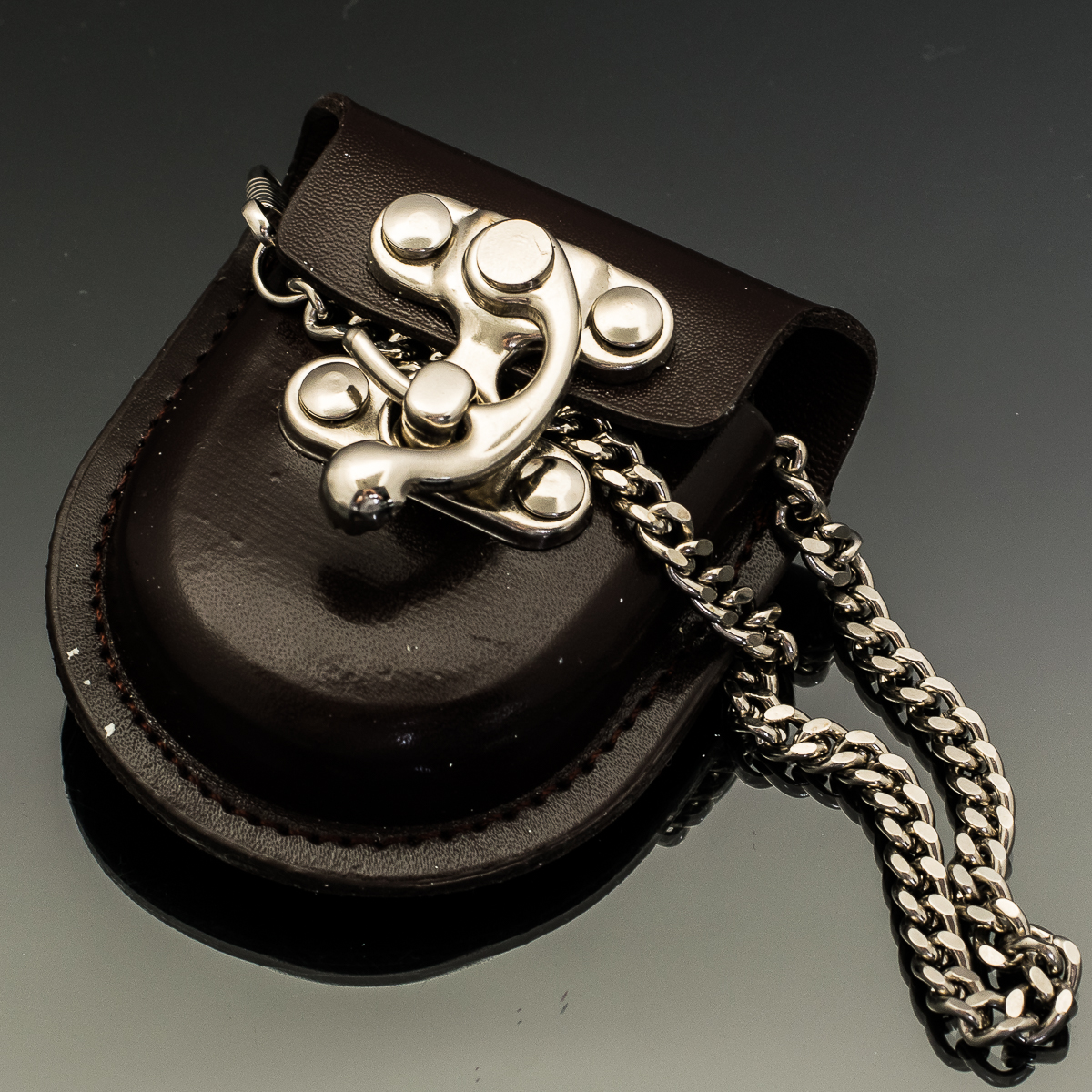 Bijoux Terner Stainless Steel Pocket Watch and Pouch