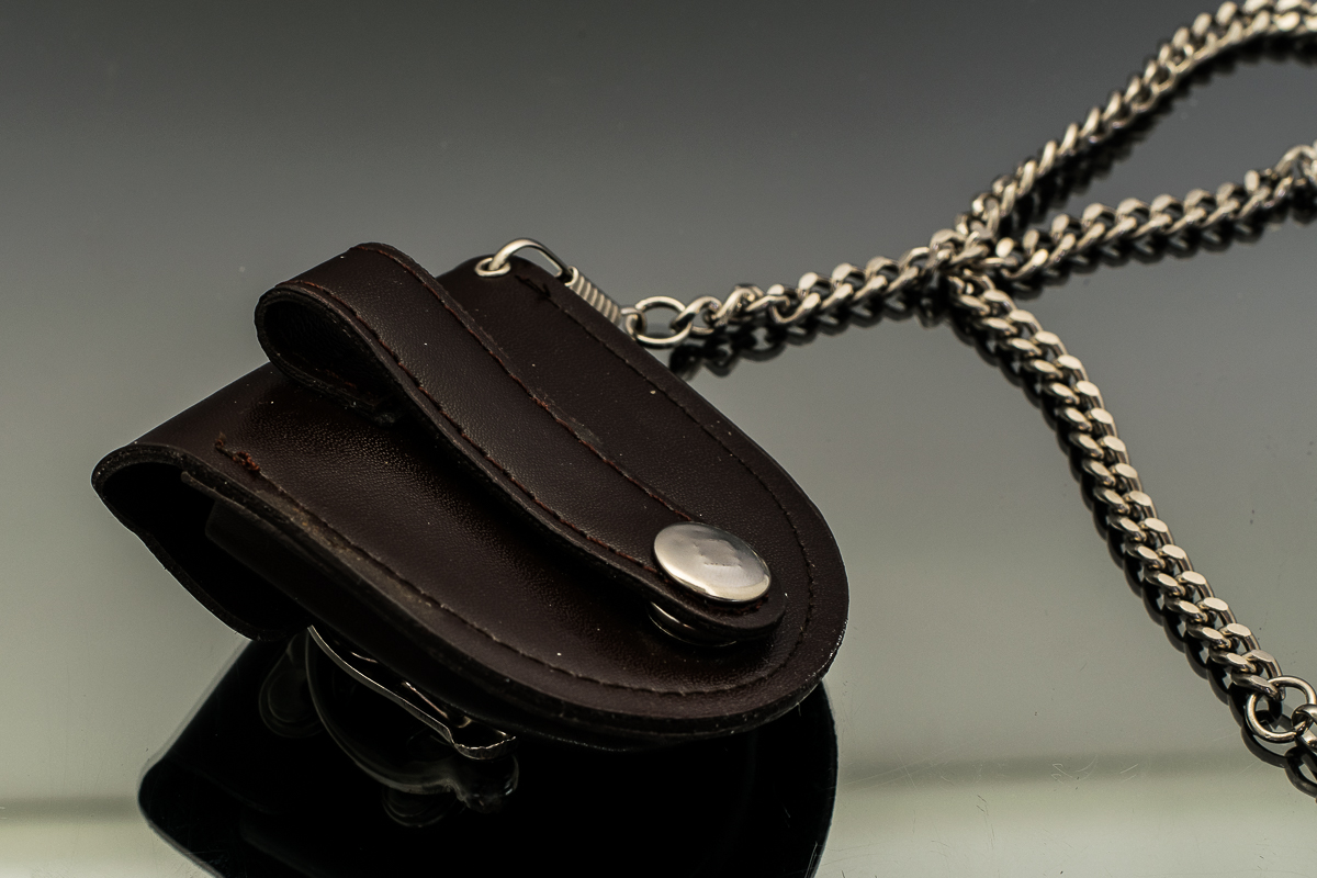 Bijoux Terner Stainless Steel Pocket Watch and Pouch