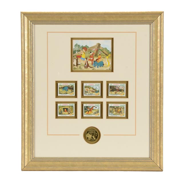 Framed 1982 Winnie the Pooh Stamps