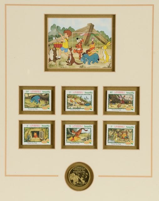 Framed 1982 Winnie the Pooh Stamps