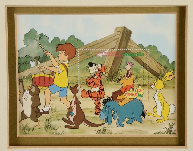 Framed 1982 Winnie the Pooh Stamps