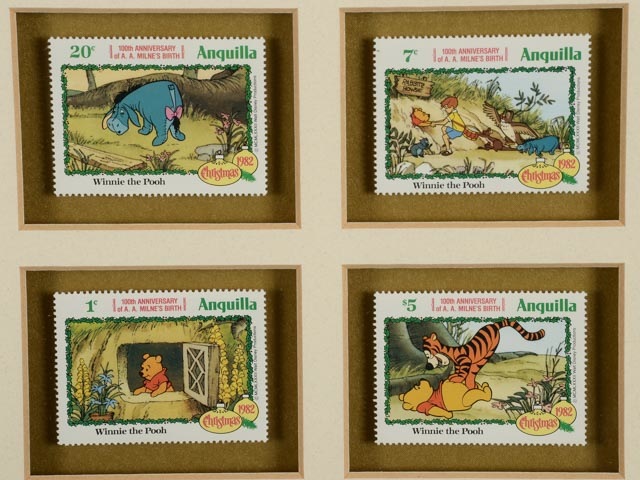Framed 1982 Winnie the Pooh Stamps