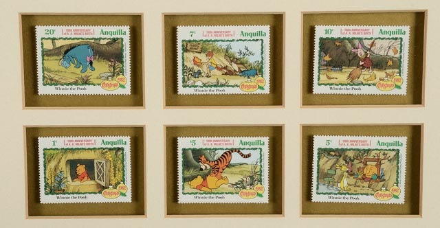 Framed 1982 Winnie the Pooh Stamps