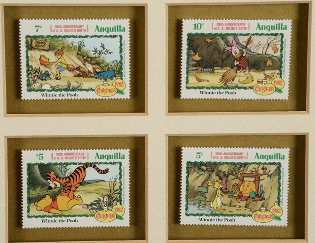 Framed 1982 Winnie the Pooh Stamps