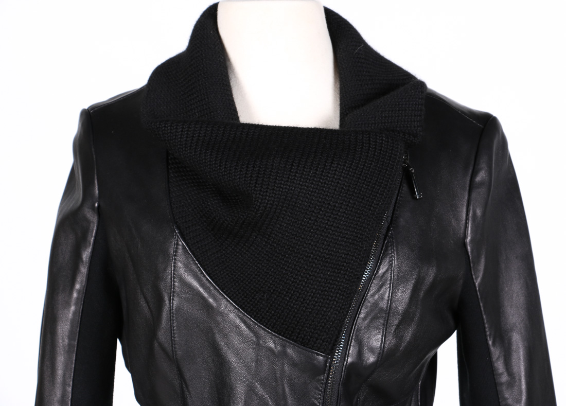 Alexandra Black Leather Jacket by Elie Tahari