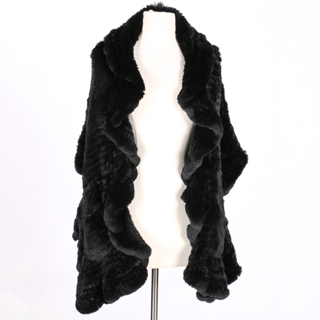 Black Sheared Rabbit Shawl