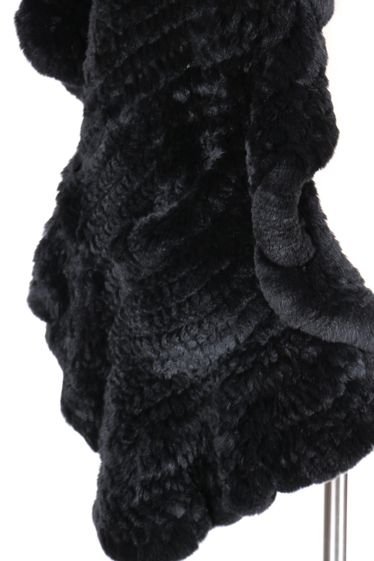 Black Sheared Rabbit Shawl