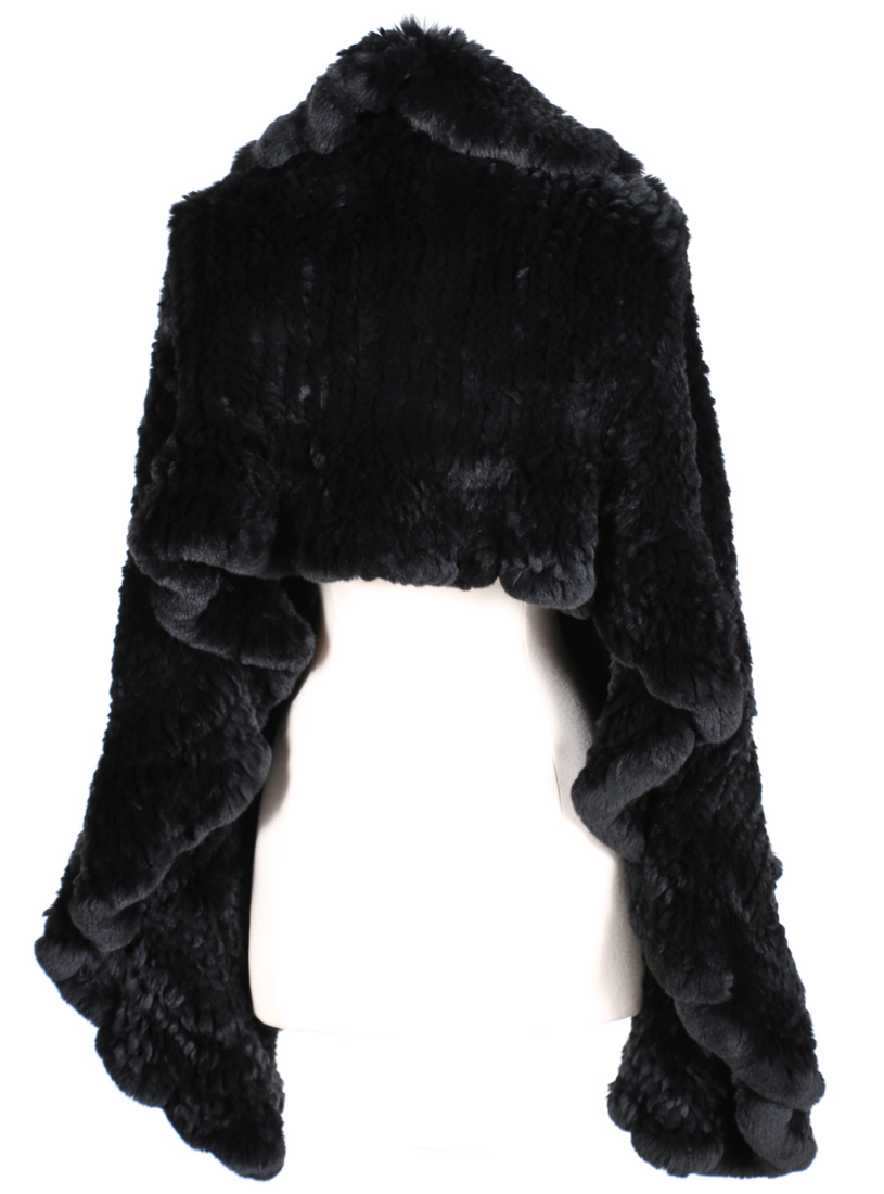 Black Sheared Rabbit Shawl
