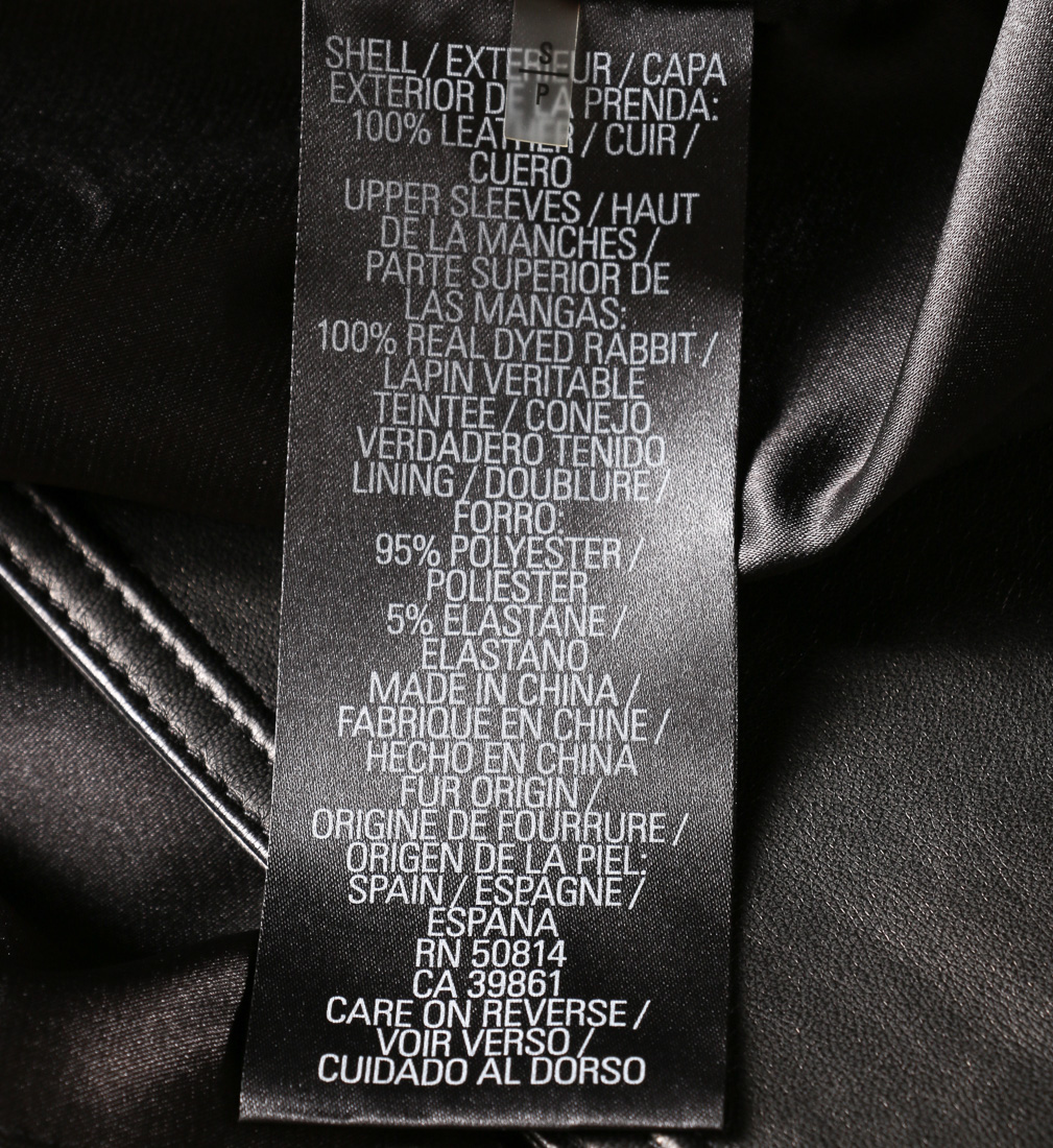 Elie Tahari Leather and Rabbit Fur Jacket