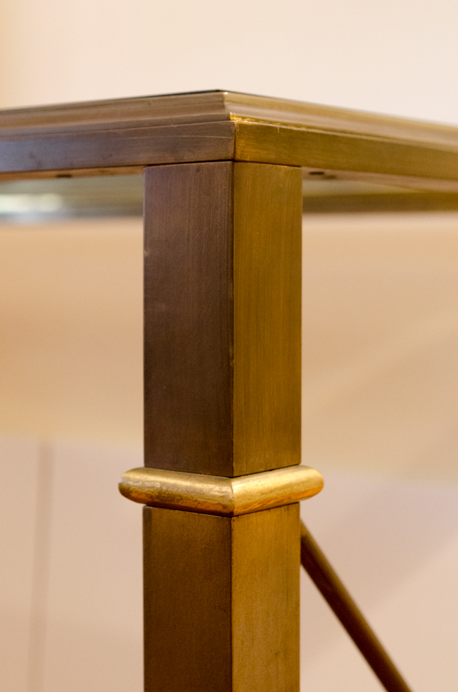 Maison Jansen Brass Console Table with Glass Top