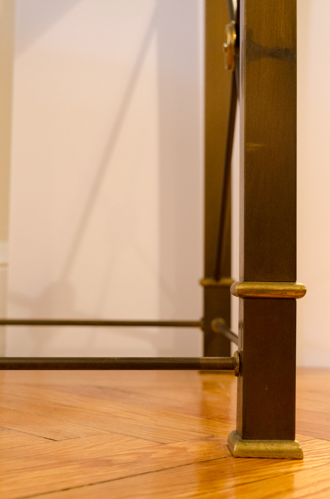 Maison Jansen Brass Console Table with Glass Top