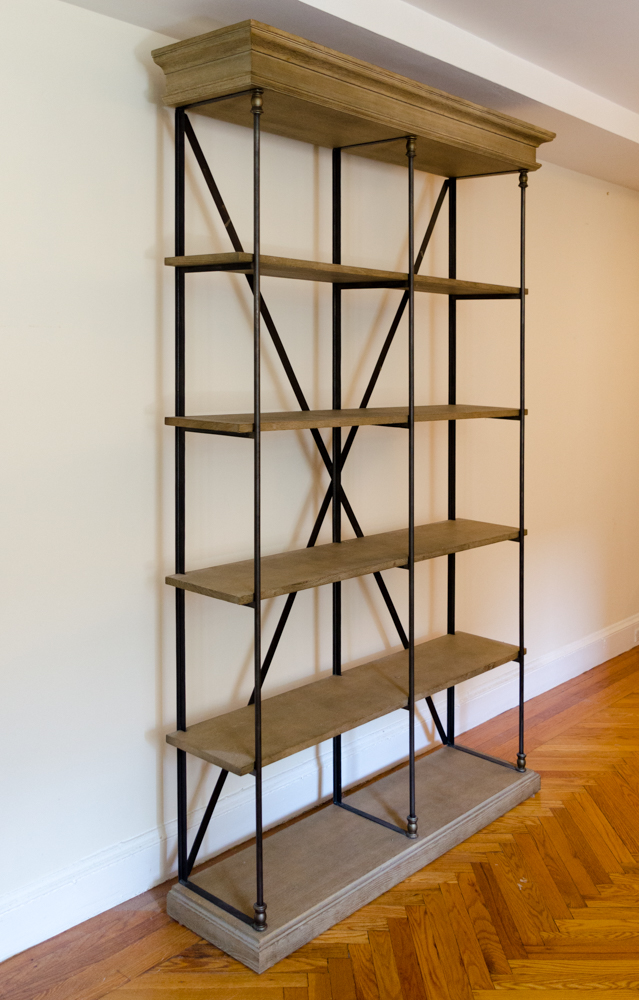 Restoration Hardware "Parisian Cornice" Double Shelving Bookcase
