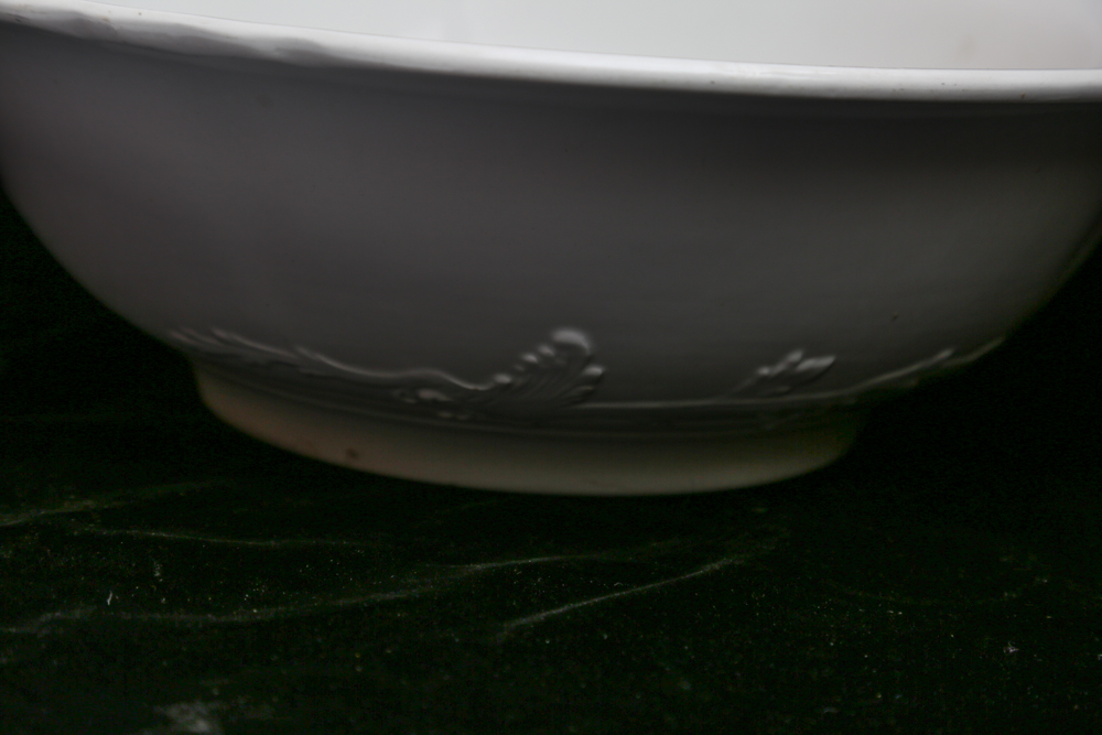 Vintage White China Water Basin and Pitcher