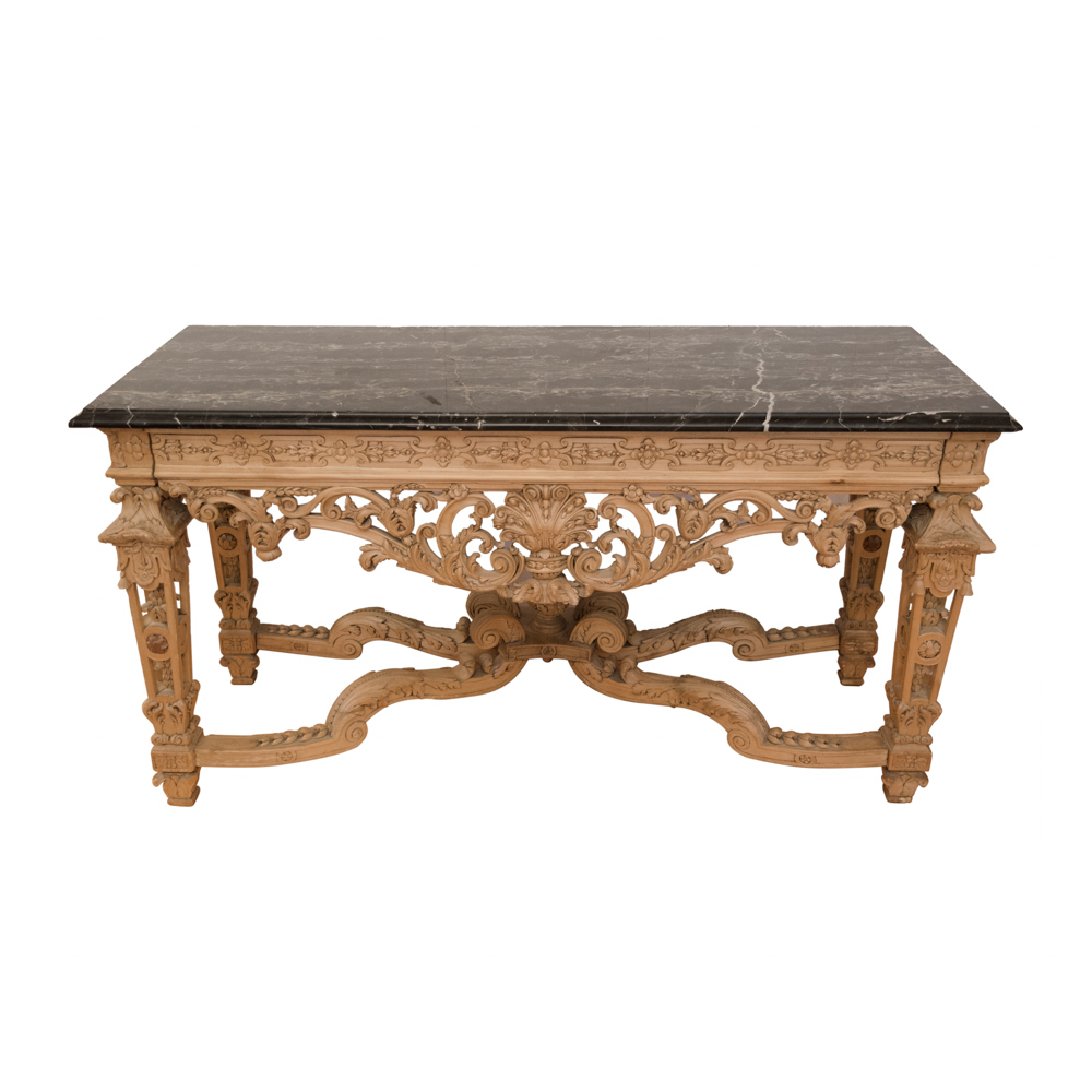 NOT SELLING BOTTOM BROKEN: Marble Slab Bench Top