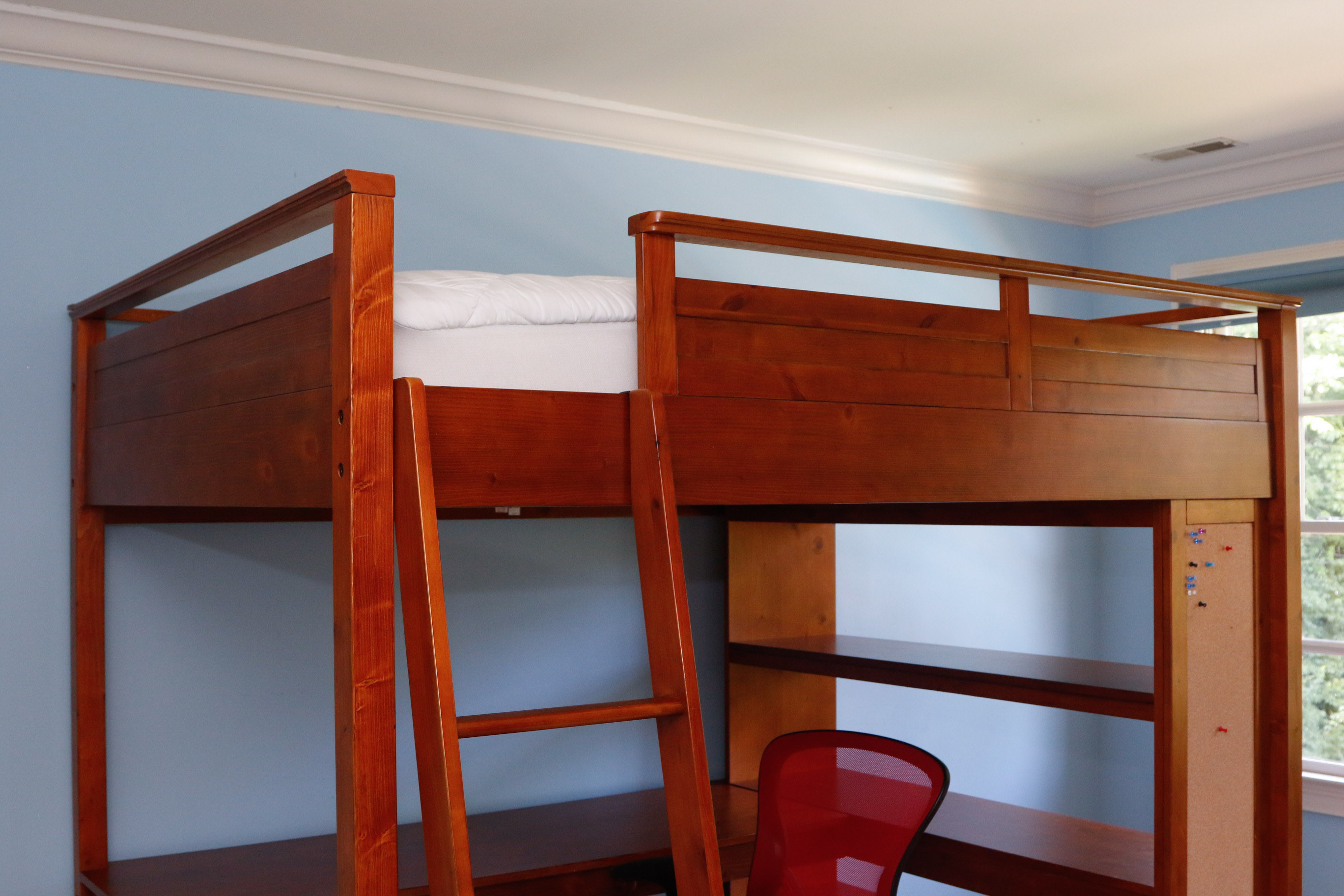 Pottery Barn Sleep & Study Loft Bed with Desk Chair