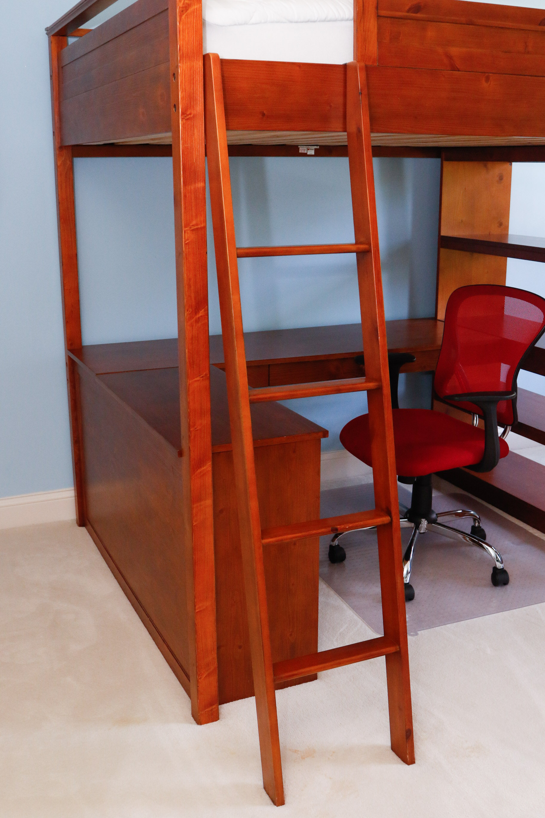 Pottery Barn Sleep & Study Loft Bed with Desk Chair