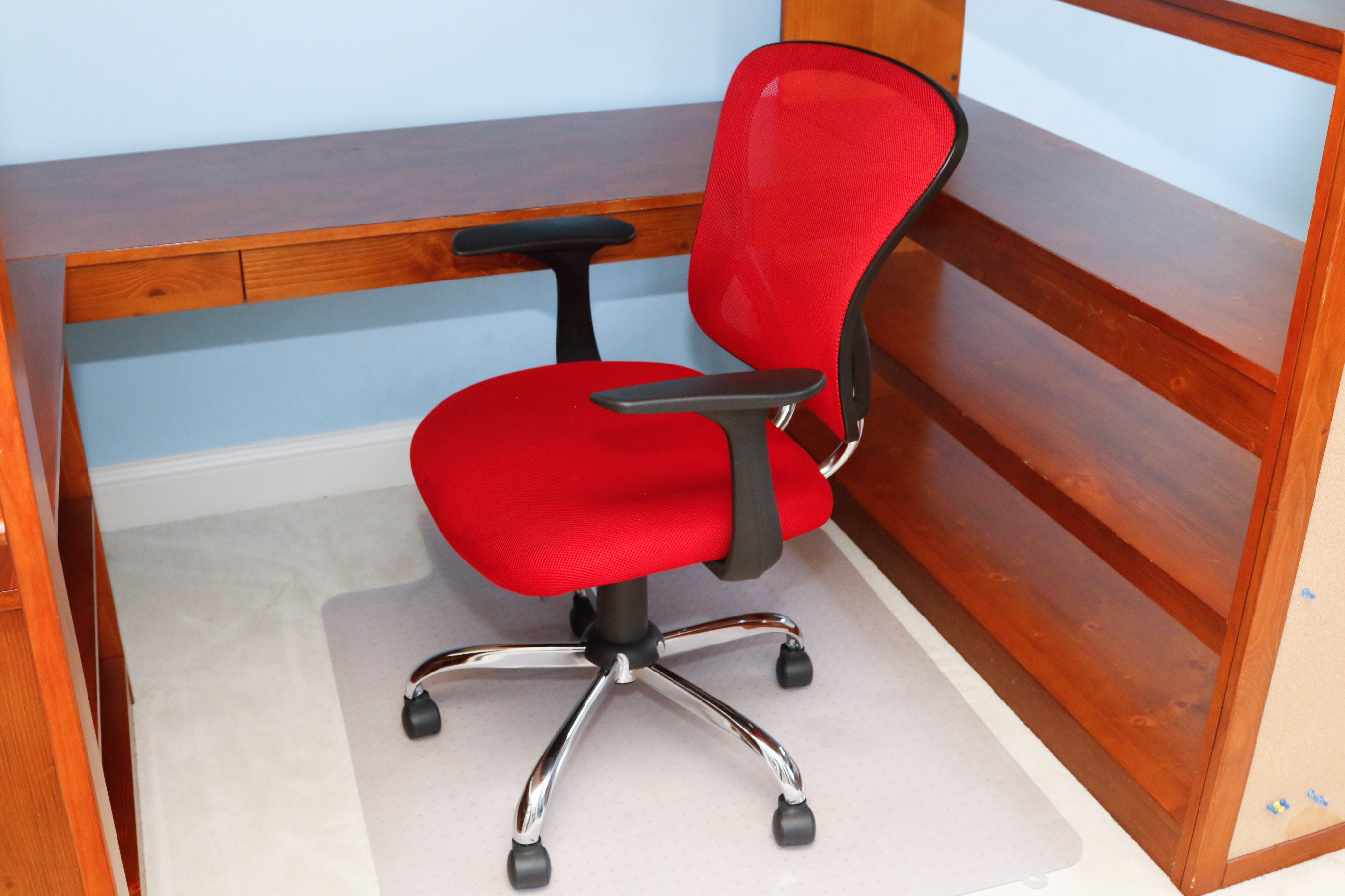 Pottery Barn Sleep & Study Loft Bed with Desk Chair