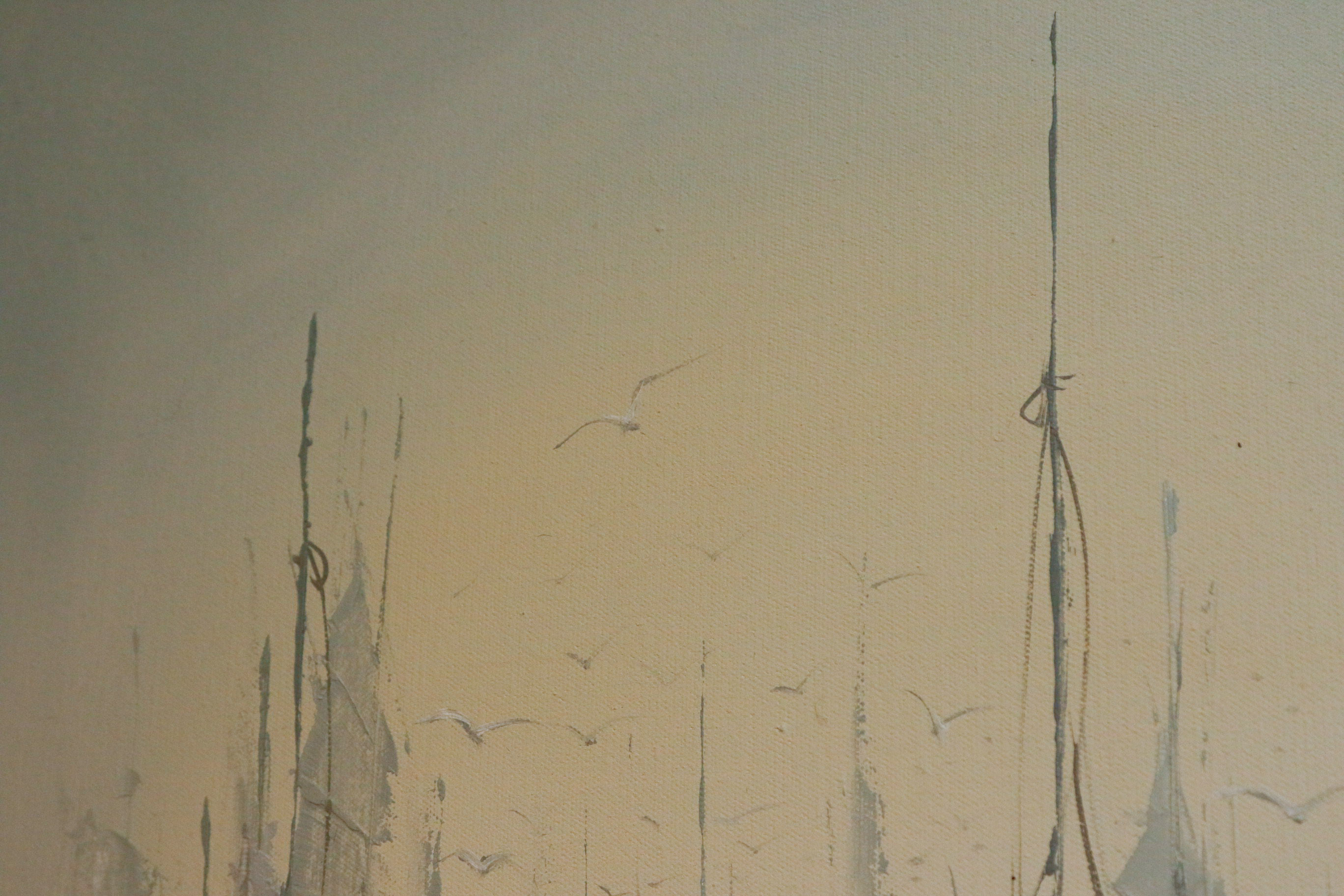 M.S. Lee Fishing Boat Maritime Oil Painting