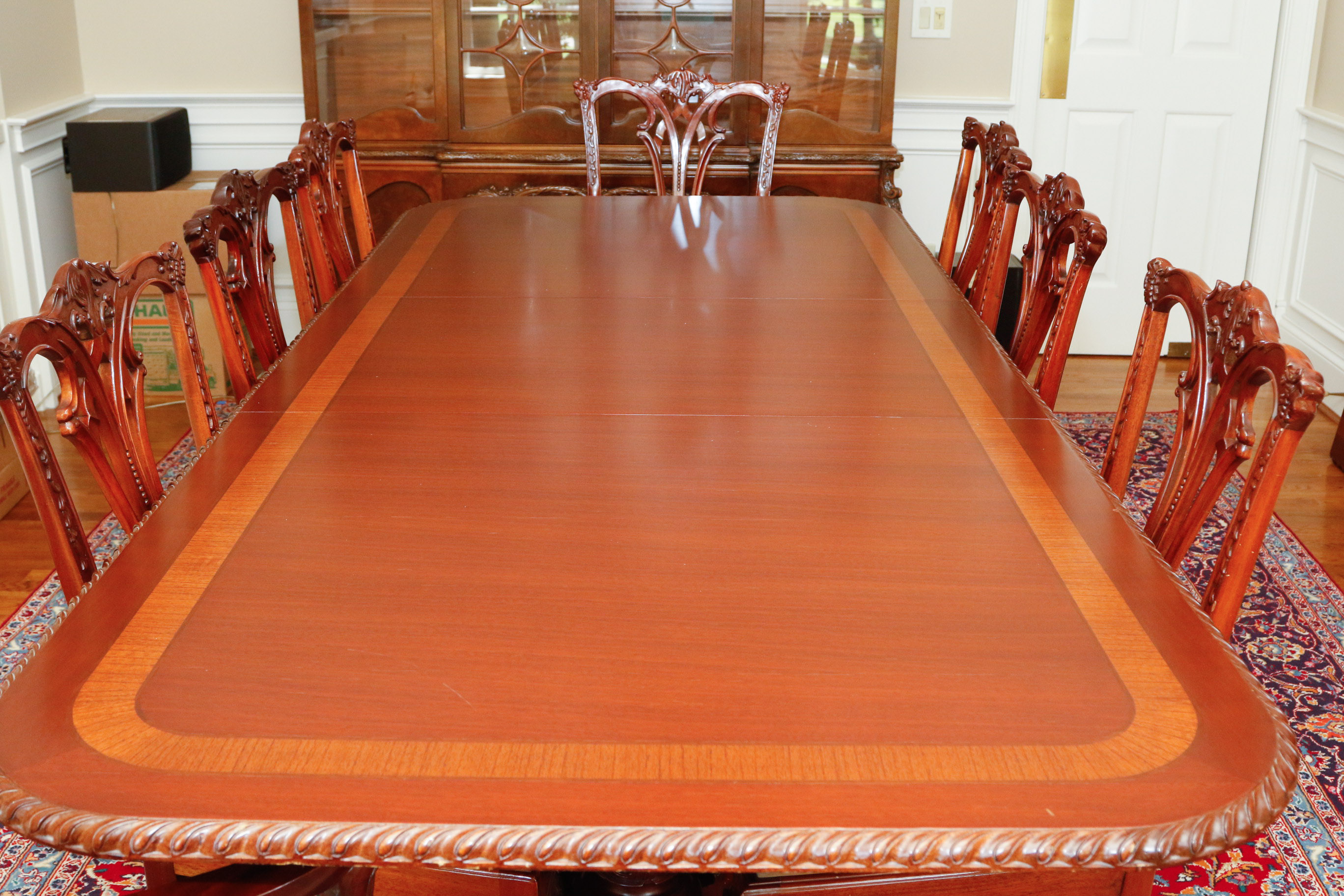 Chippendale-Style Dining Table and Chair Set