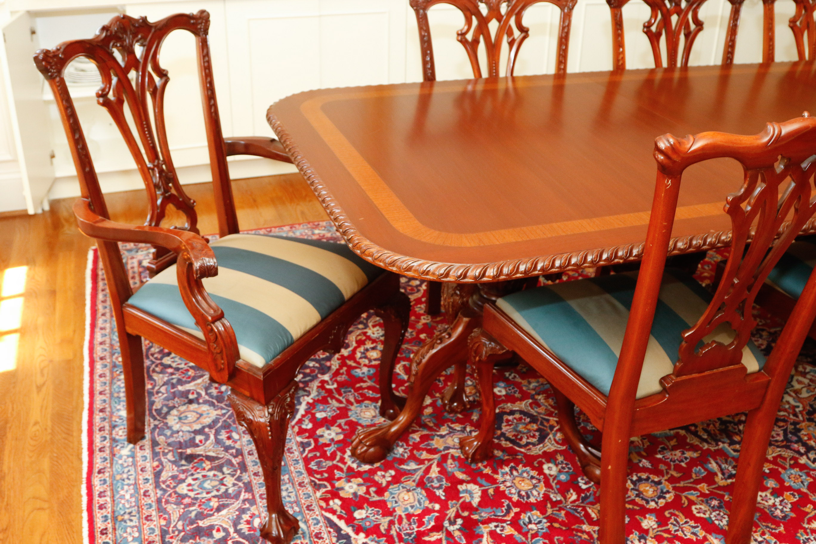 Chippendale-Style Dining Table and Chair Set