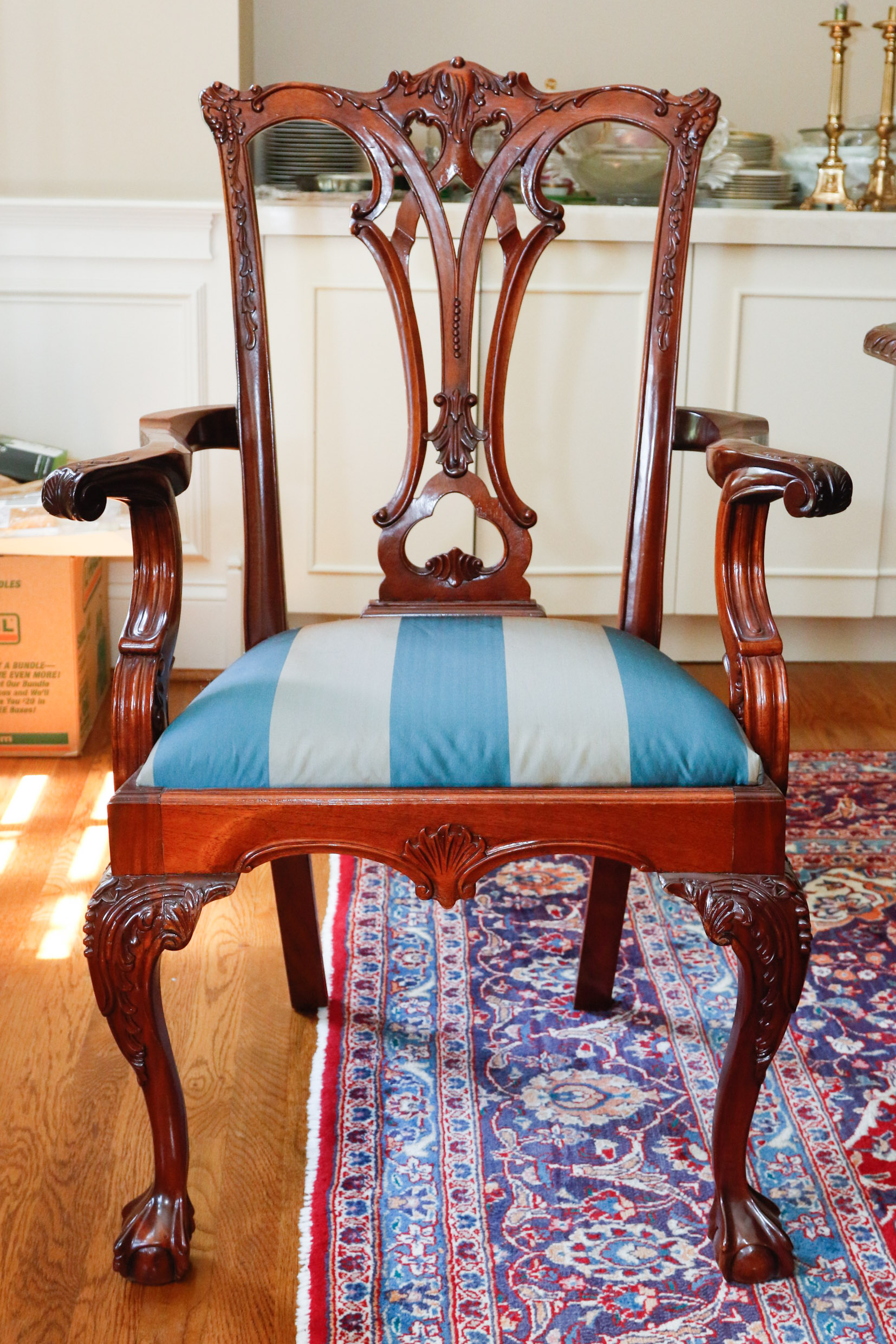 Chippendale-Style Dining Table and Chair Set