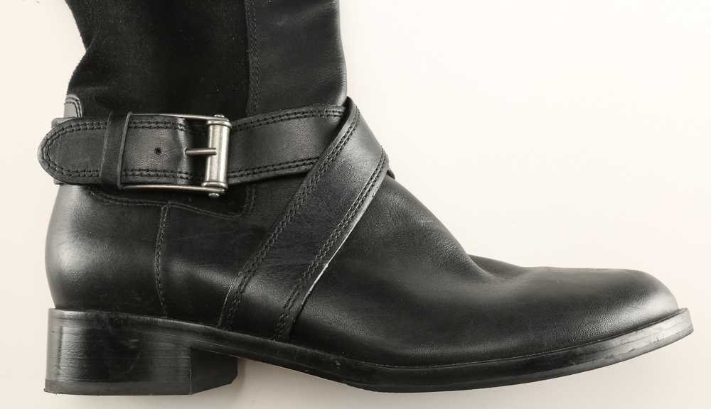 Pair of Black Leather Cole Haan High Boots
