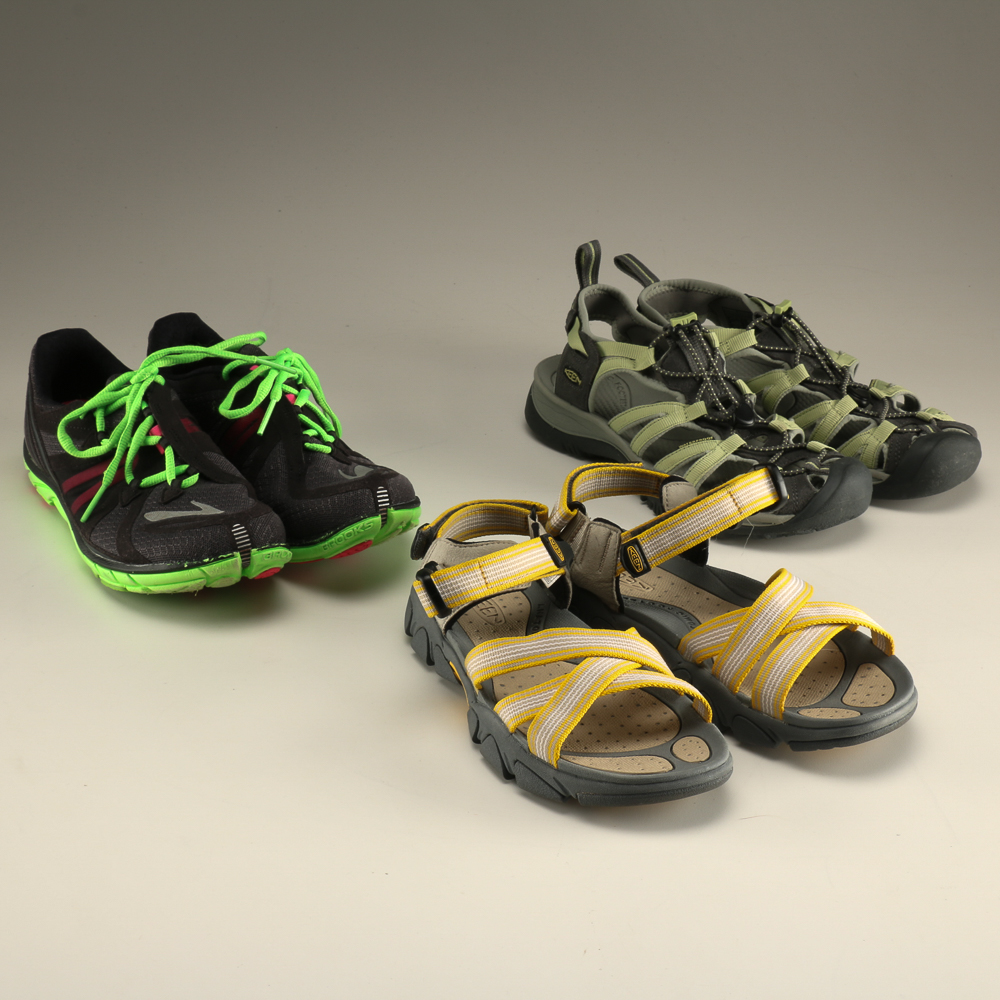 Collection of Shoes Including Keen