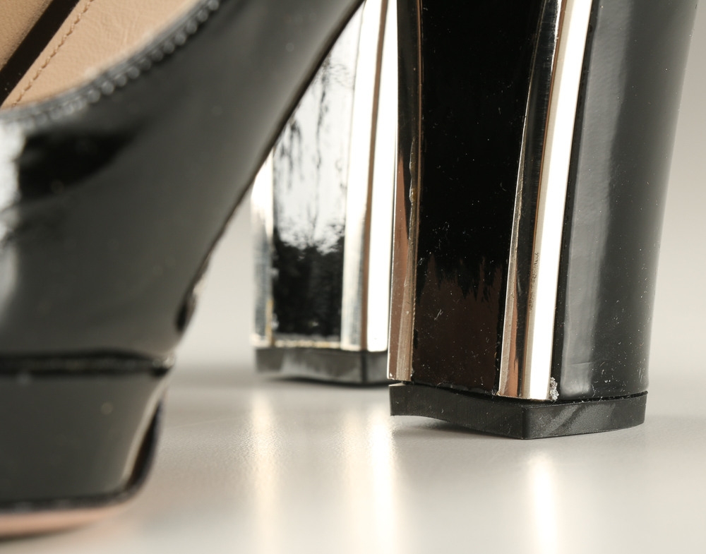 Pair of Prada Black Patent Leather Heels