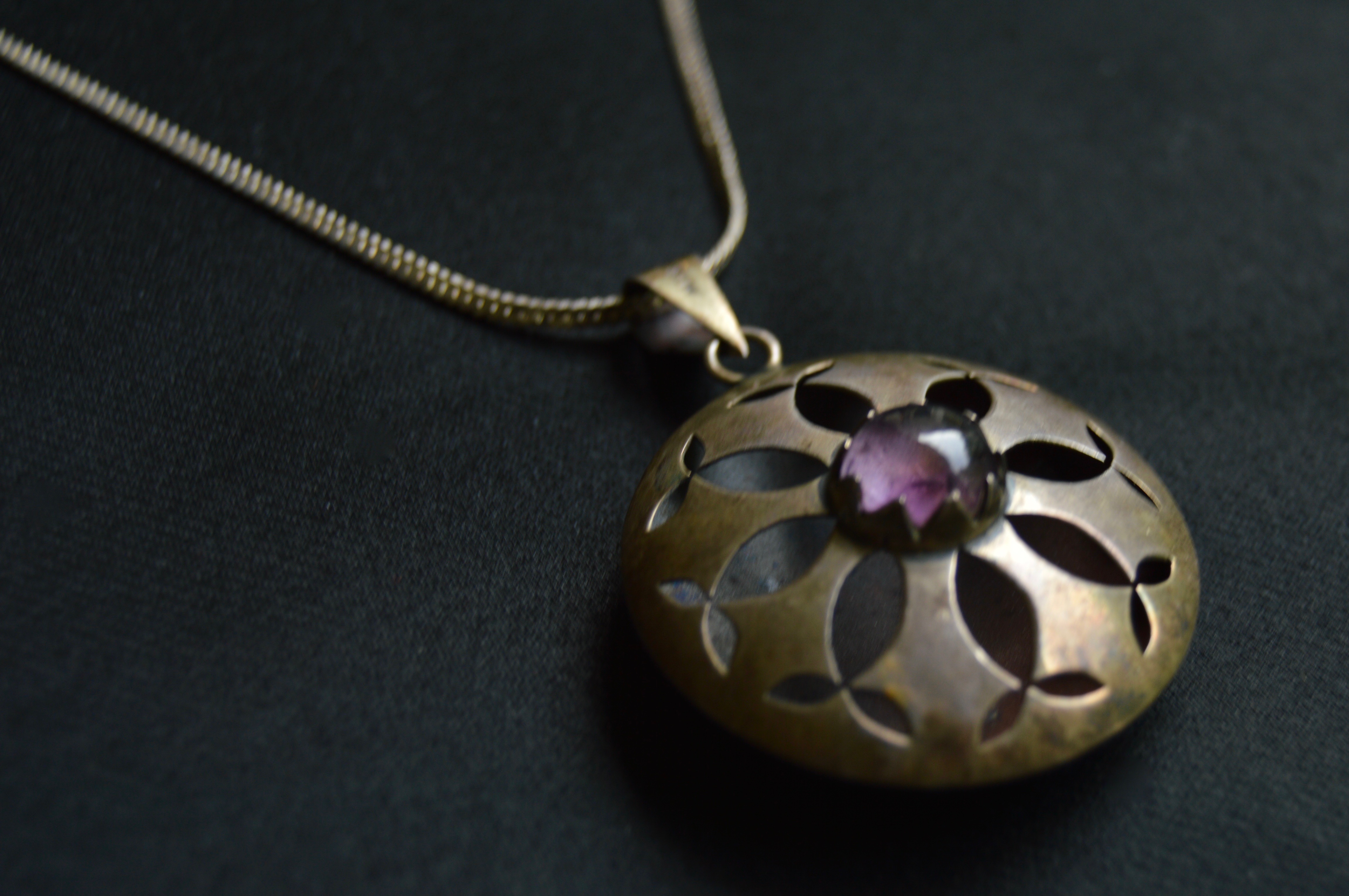 Vintage Mexican Sterling Doorknocker Earrings, Pendant and Chain