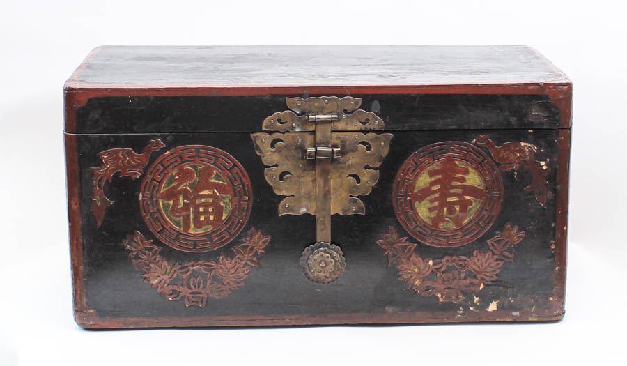 Antique Korean Wooden Trunk