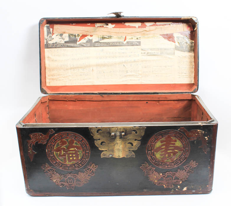 Antique Korean Wooden Trunk