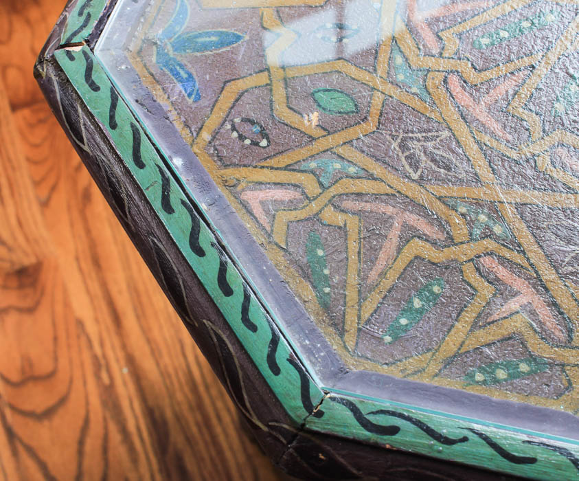 Hand Painted Octagonal Accent Table