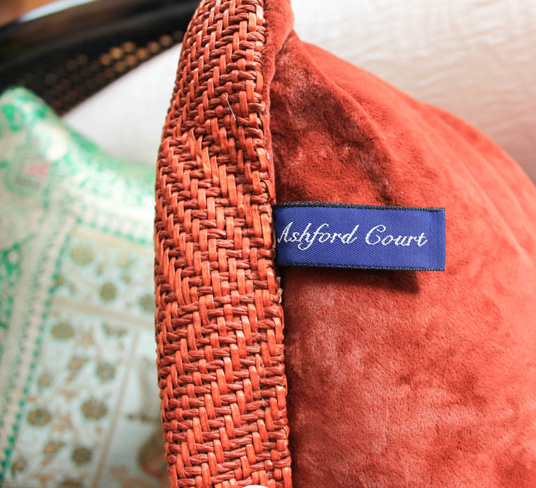 Rattan and Bamboo Day Bed With Decorative Throw Pillows