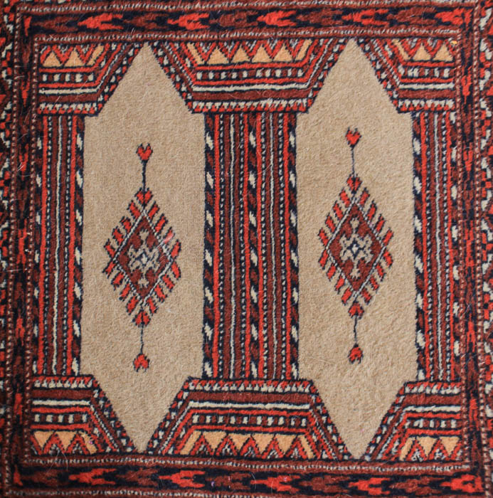 Hand-Knotted Pakistani Jaldar Bokhara Accent Rug