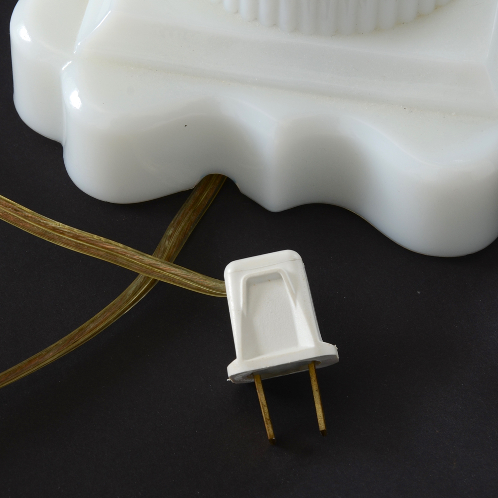 Vintage Milk Glass Converted Electric Oil Lamp