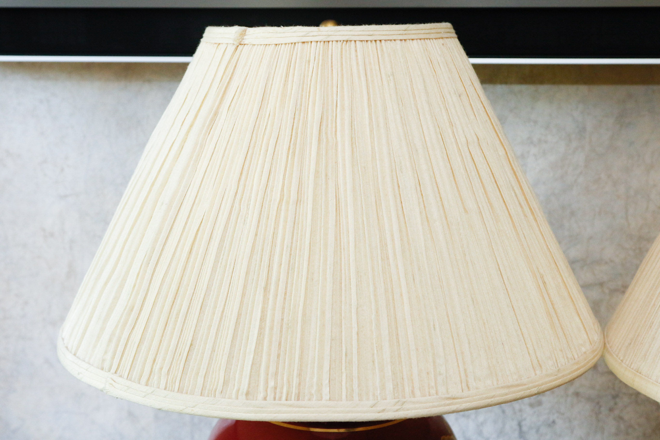 Pair of Chinese Style Hand Painted Table Lamps