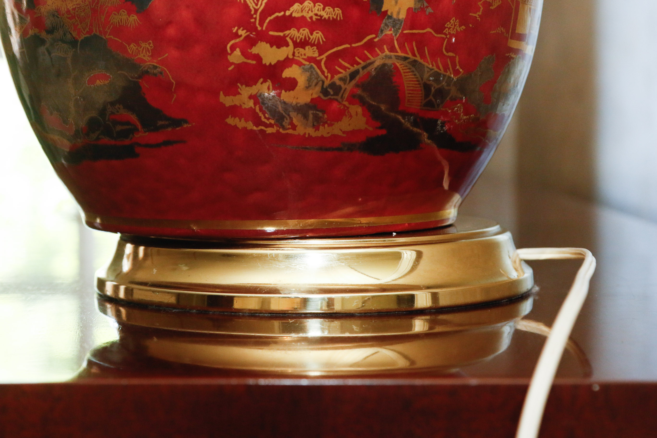 Pair of Chinese Style Hand Painted Table Lamps