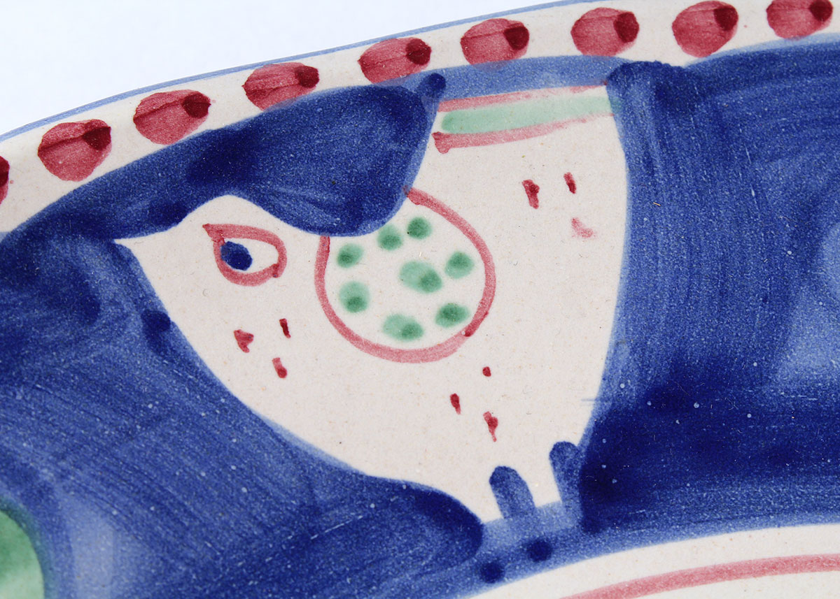 Solimene Vietri "Blue Campagna Chicken" Italian Bowl and Platter