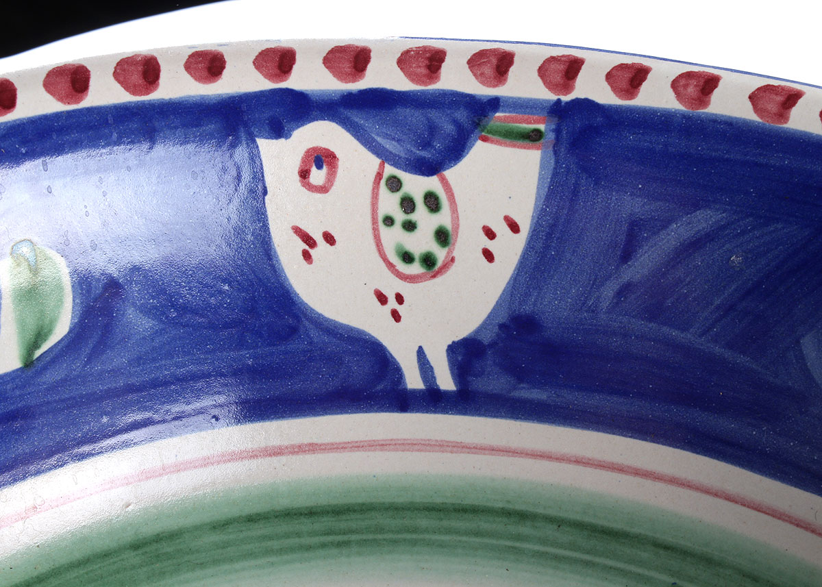 Solimene Vietri "Blue Campagna Chicken" Italian Bowl and Platter