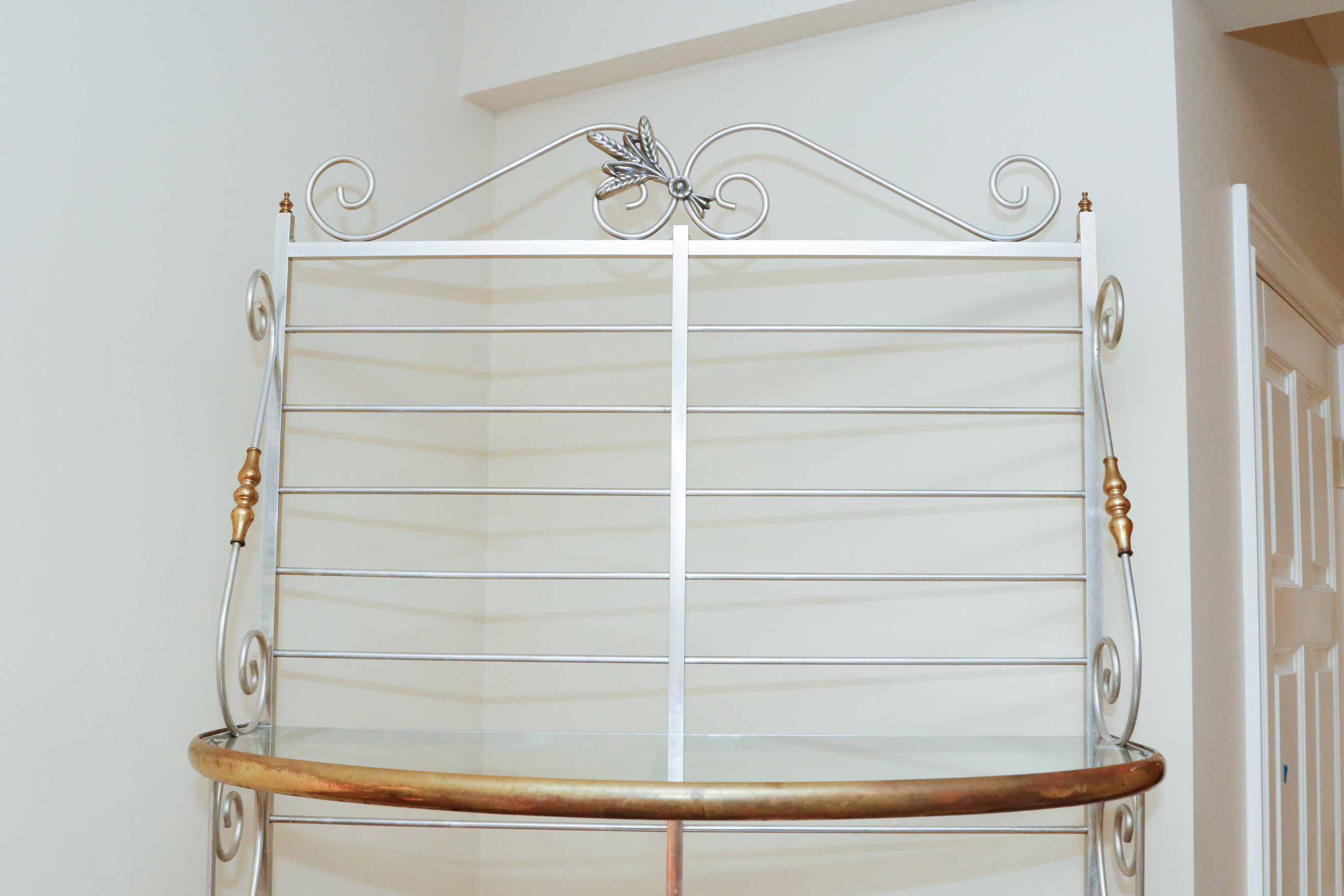 Steel, Brass and Glass Etagere