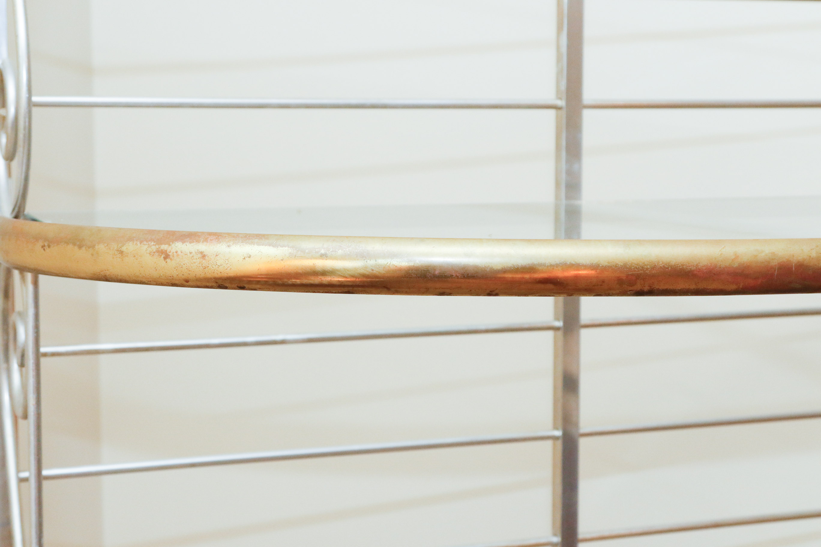 Steel, Brass and Glass Etagere