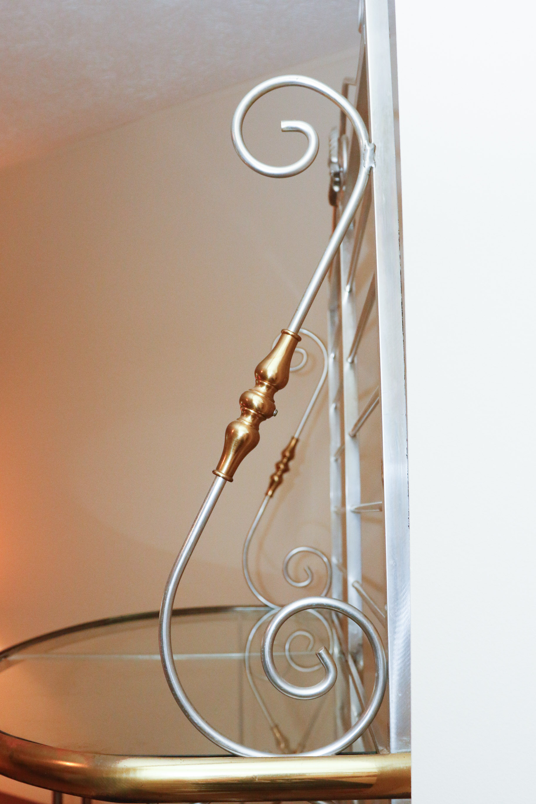 Steel, Brass and Glass Etagere