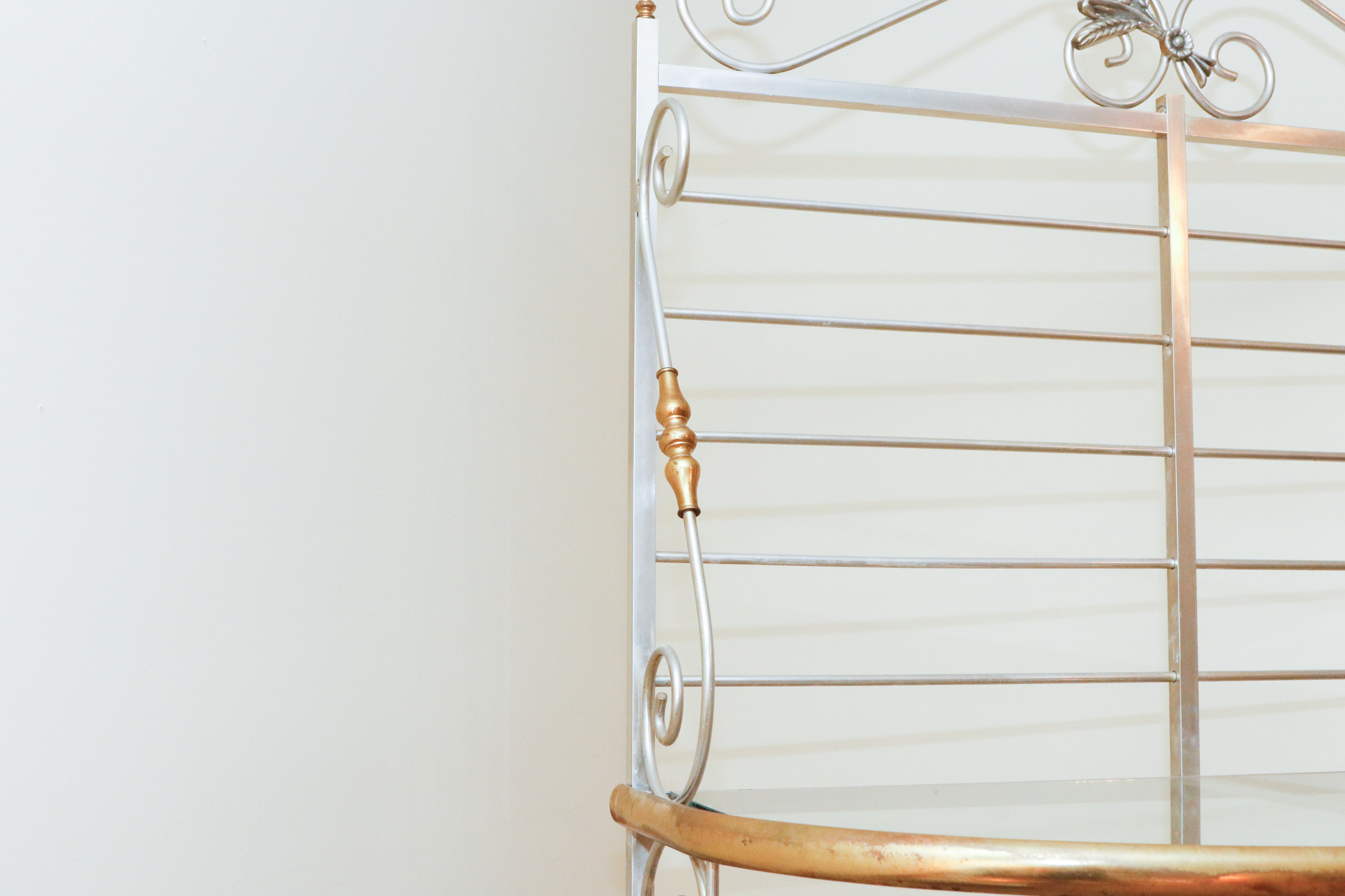 Steel, Brass and Glass Etagere