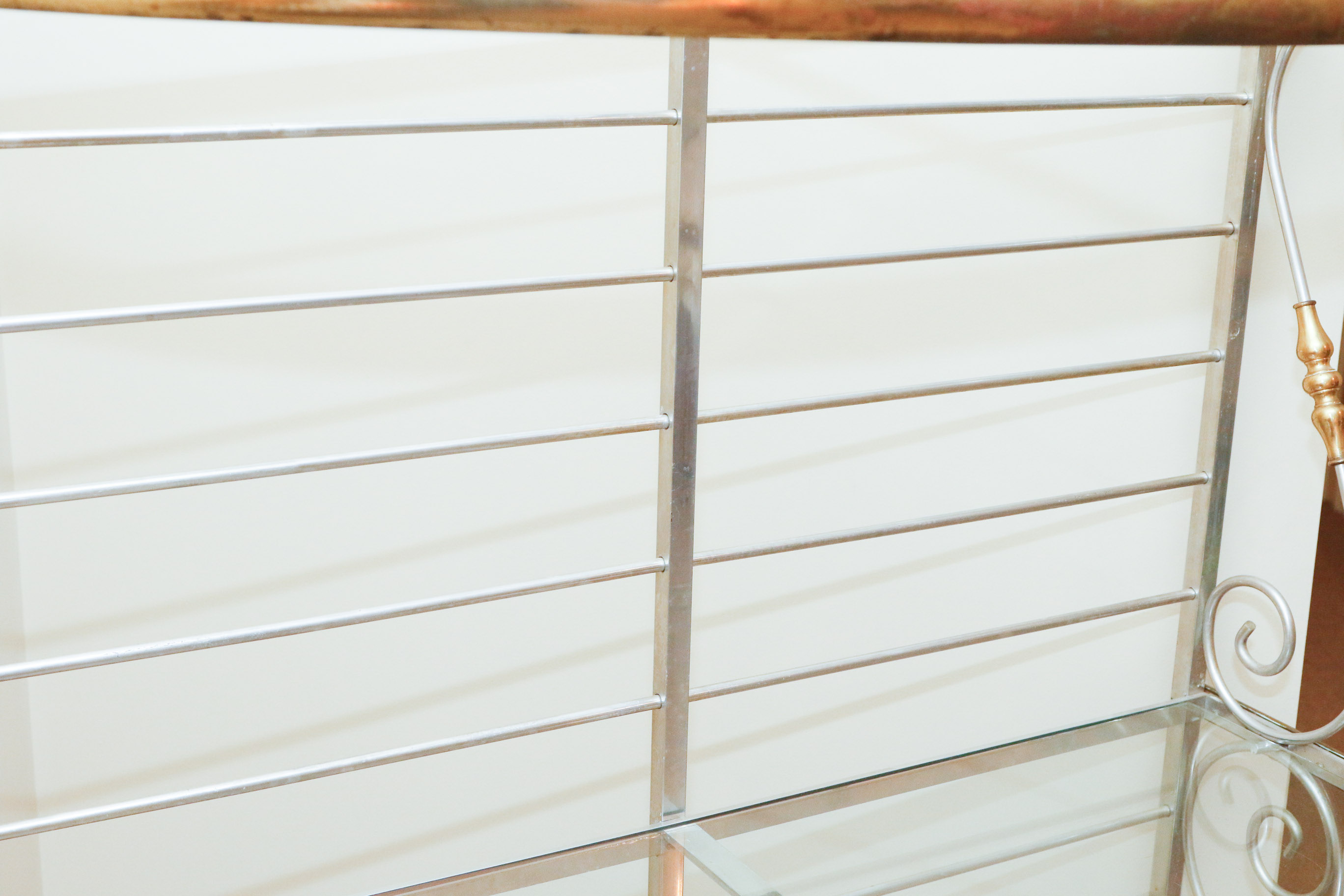 Steel, Brass and Glass Etagere